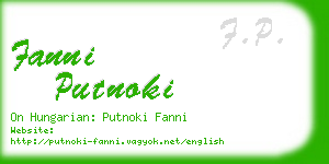 fanni putnoki business card